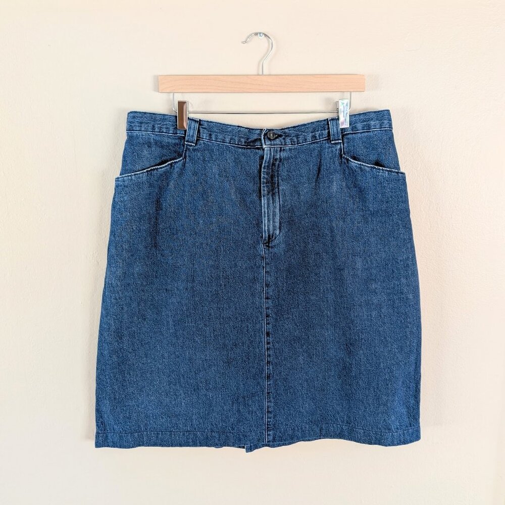 Lee Vintage Classic Denim Pencil Mini Skirt Plus‎ Size 20 M 100% Cotton Pockets